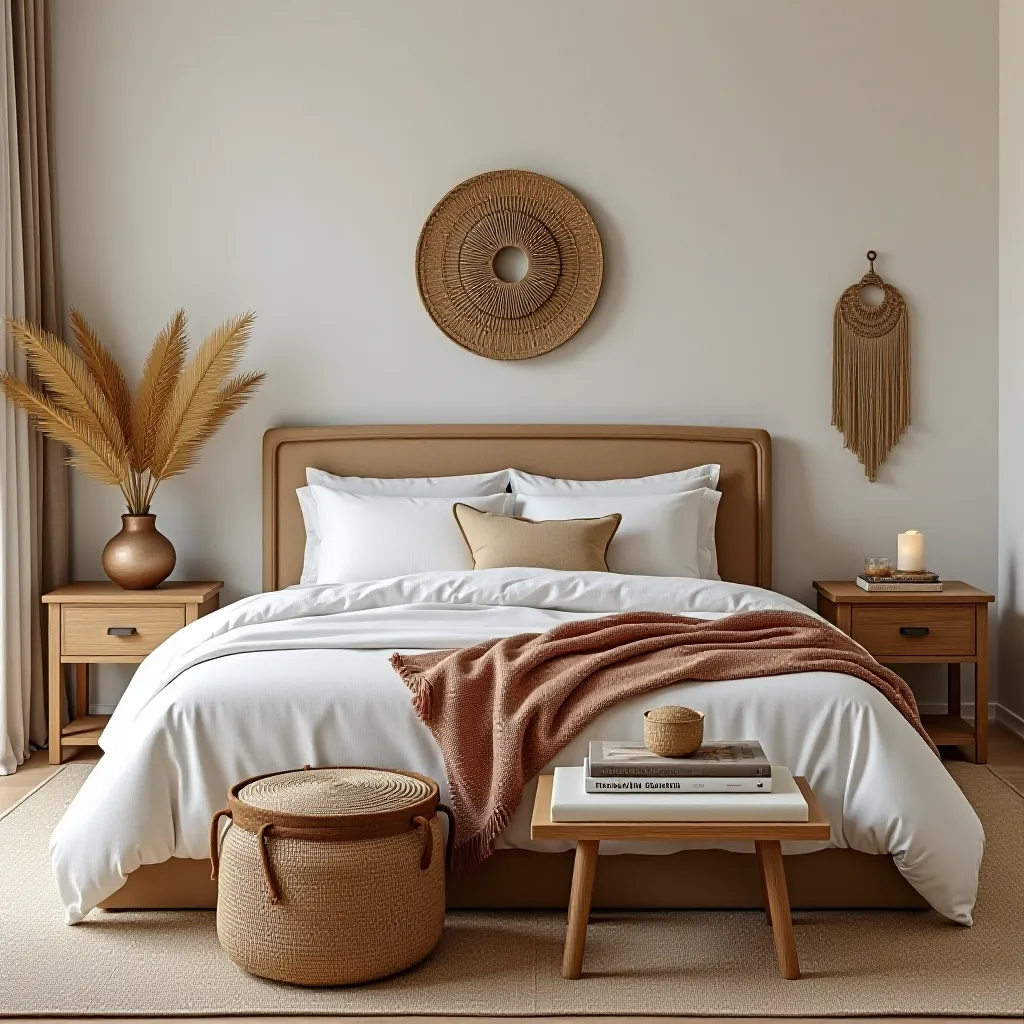 Boho master bedding