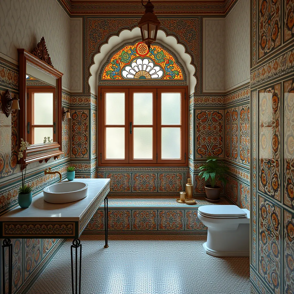 Intricate mosaic tile work