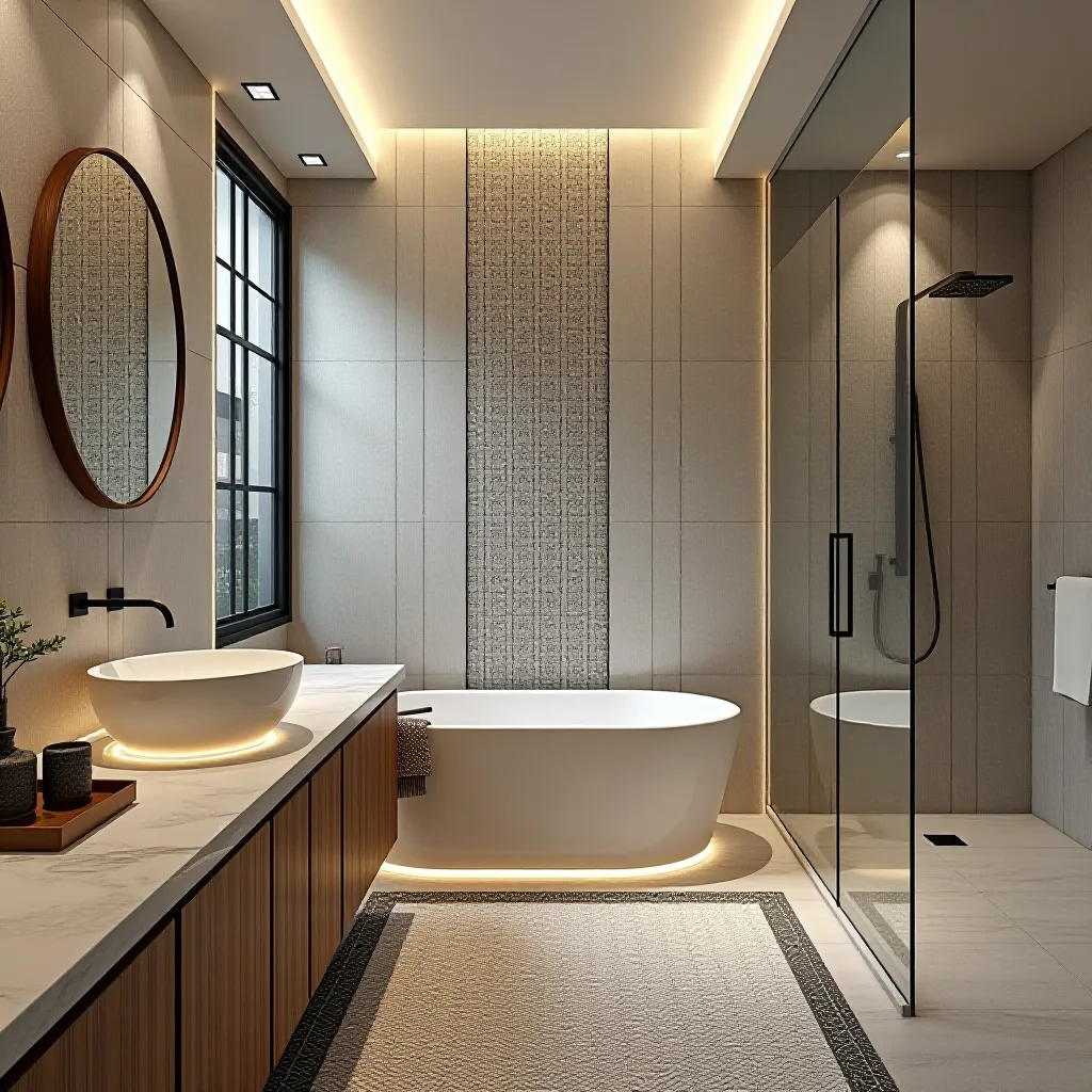 Patterned tiles Bathroom