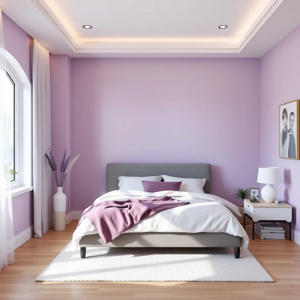 Soft Lavender and Purple bedroom wall color