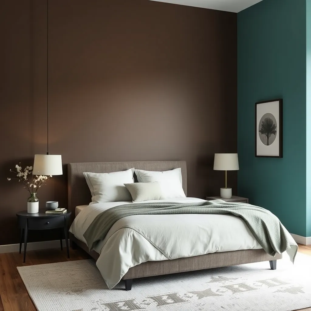 Mocha Walls with teal bedroom wall color