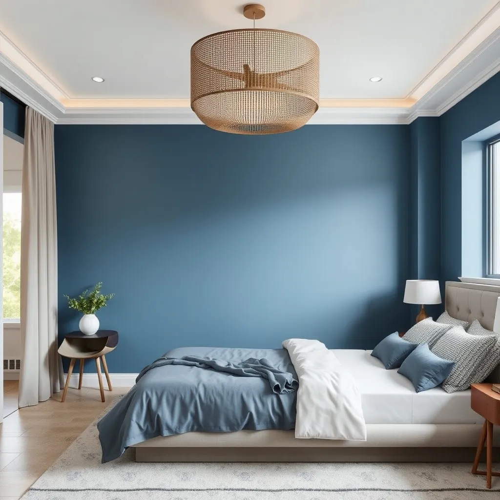 Neutral-leaning blues bedroom color
