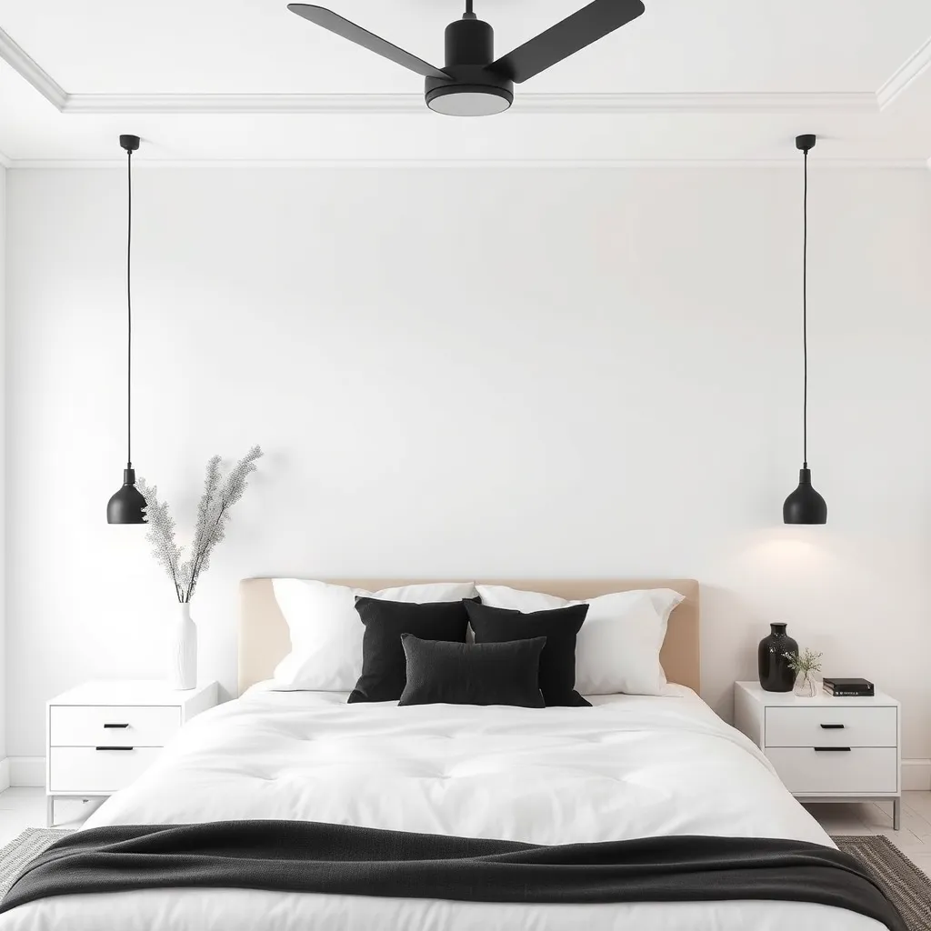 White with Black Accents bedroom color